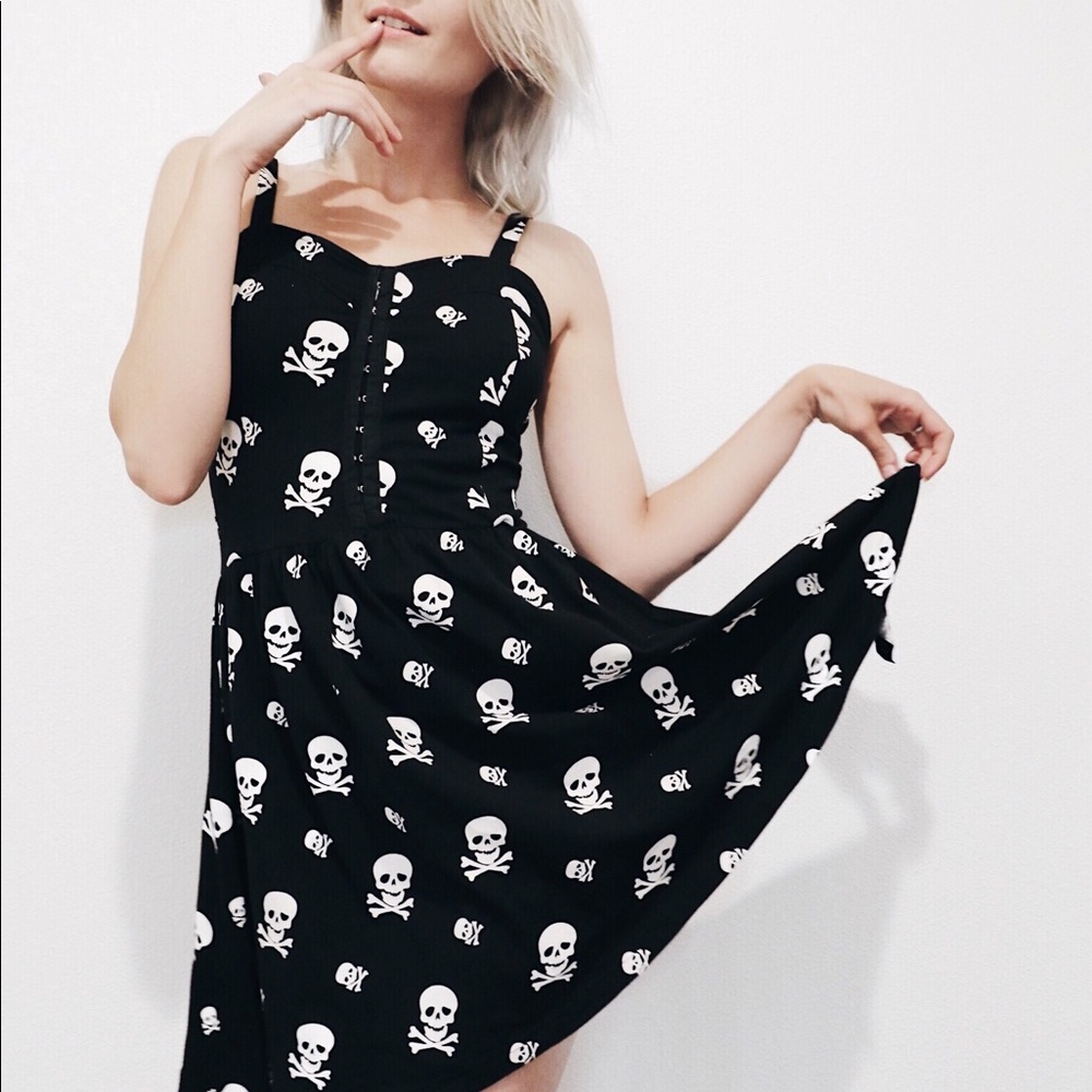 Skull and crossbones skater dress